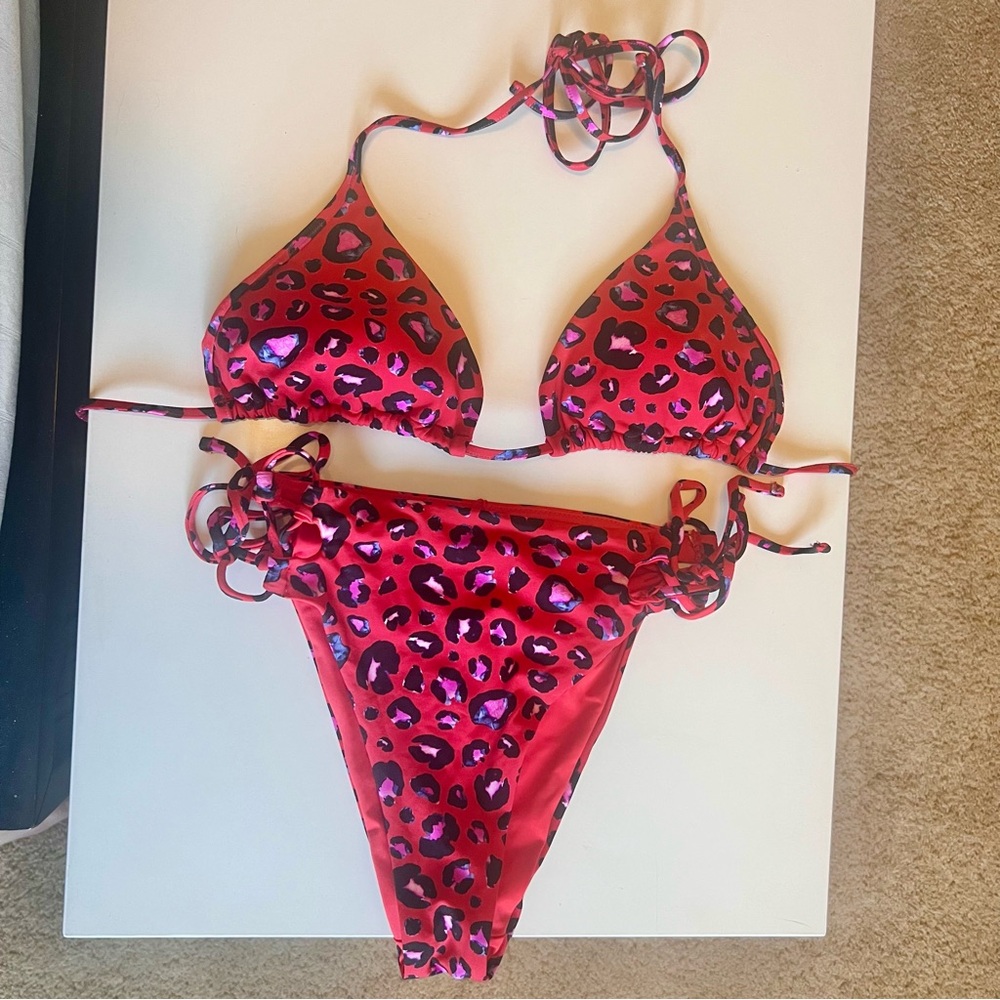 Victoria's Secret Pink and Black Leopard Bikini